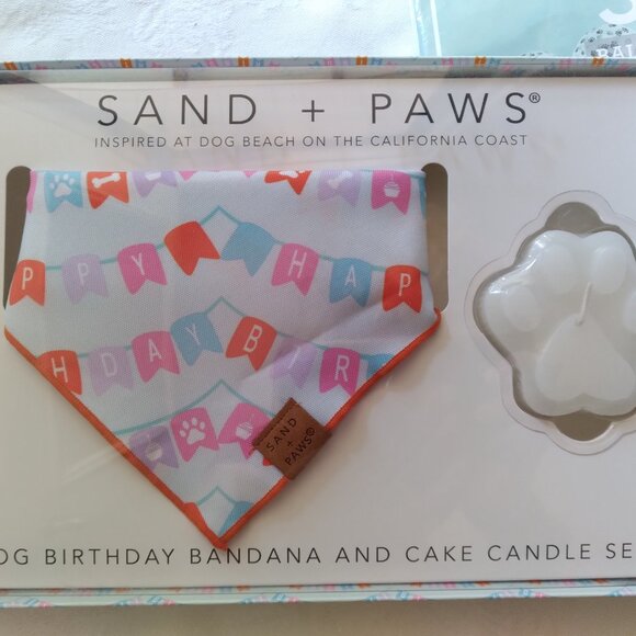 DOG BIRTHDAY PARTY 2 PC SET BANDANA CANDLE BALLOONS CELEBRATE YOUR PET ADOPTION - Picture 2 of 8